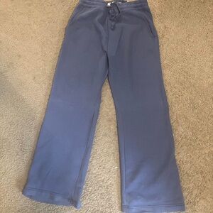 Relaxed Wide-Leg Drawstring Sweatpants - Slate Blue